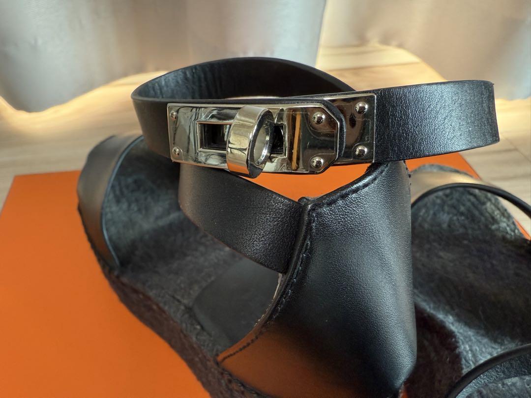 極美品HERMES エルメス ティポリ ケリー金具 エスパドリーユサンダル 36 HERMES エルメス ケリー金具 エスパドリーユ ティポリ サンダル