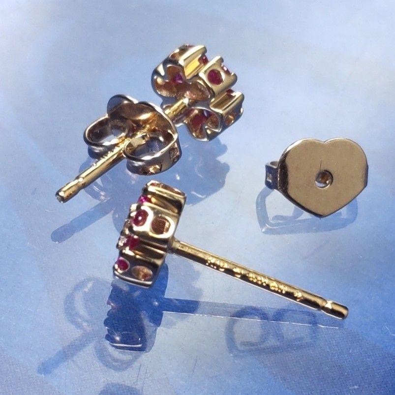 ポンテヴェキオ♡Ponte Vecchio♡ダイヤ♡ルビーフラワーピアス♡k18