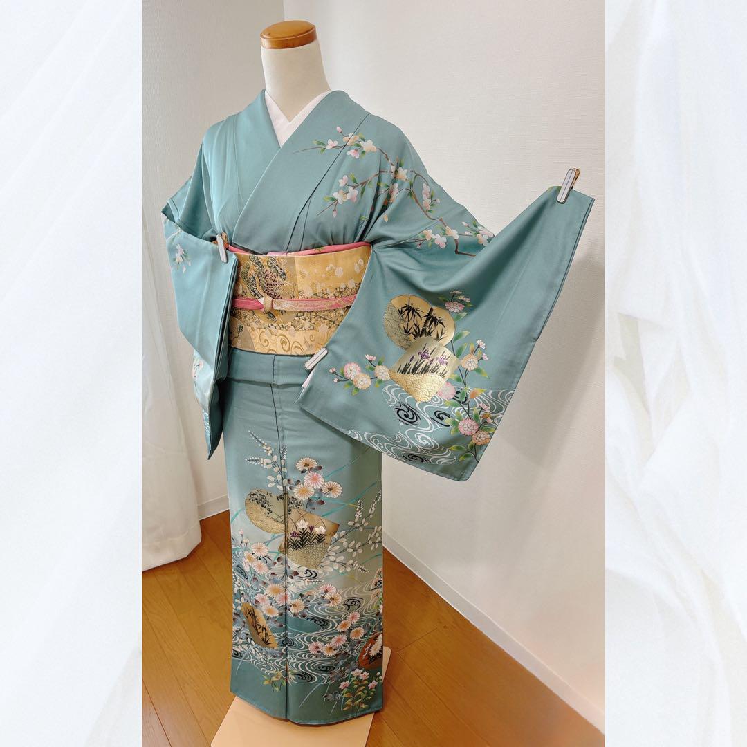 【美品】訪問着フルセット袋帯　帯揚げ　帯締め　結婚式　披露宴　七五三　入学式