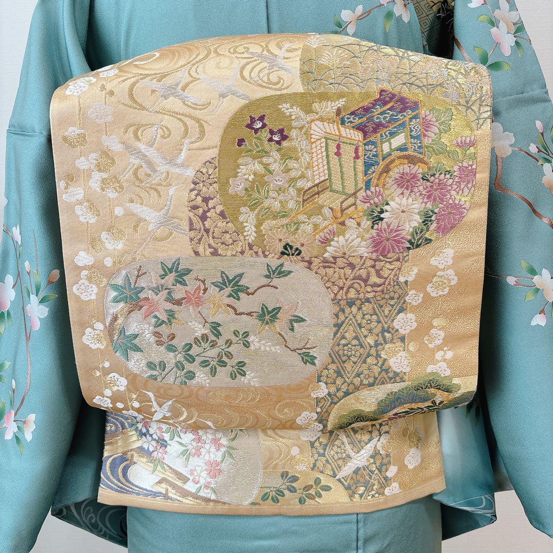 【美品】訪問着フルセット袋帯　帯揚げ　帯締め　結婚式　披露宴　七五三　入学式