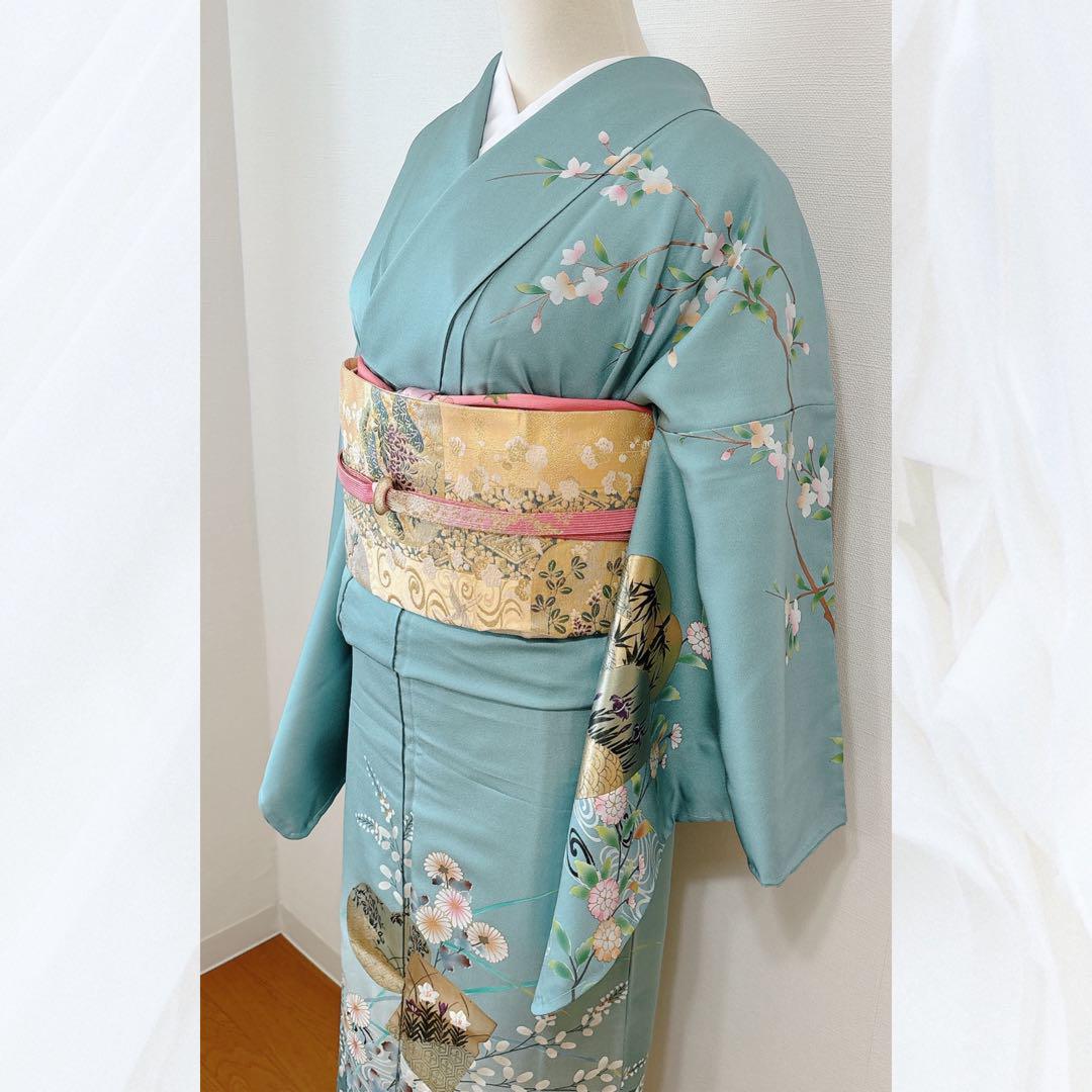 【美品】訪問着フルセット袋帯　帯揚げ　帯締め　結婚式　披露宴　七五三　入学式