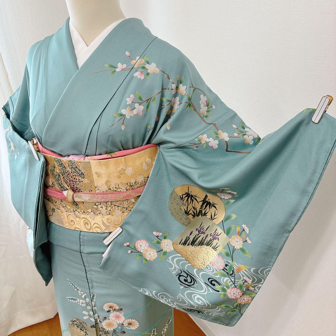 【美品】訪問着フルセット袋帯　帯揚げ　帯締め　結婚式　披露宴　七五三　入学式