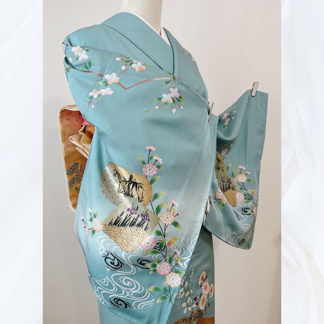 【美品】訪問着フルセット袋帯　帯揚げ　帯締め　結婚式　披露宴　七五三　入学式