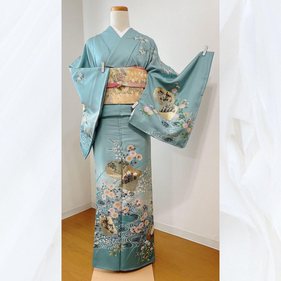 【美品】訪問着フルセット袋帯　帯揚げ　帯締め　結婚式　披露宴　七五三　入学式