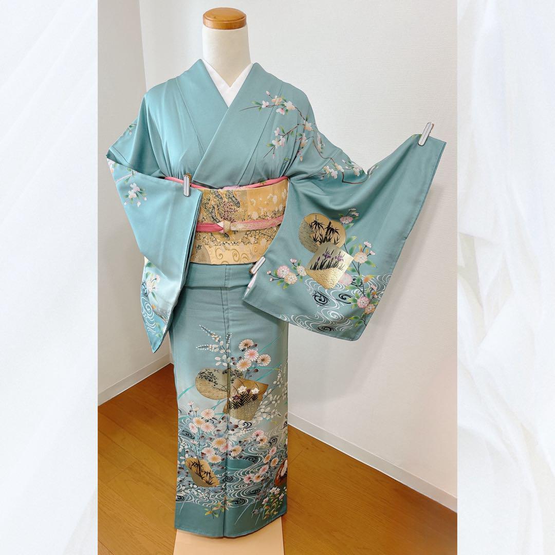 【美品】訪問着フルセット袋帯　帯揚げ　帯締め　結婚式　披露宴　七五三　入学式