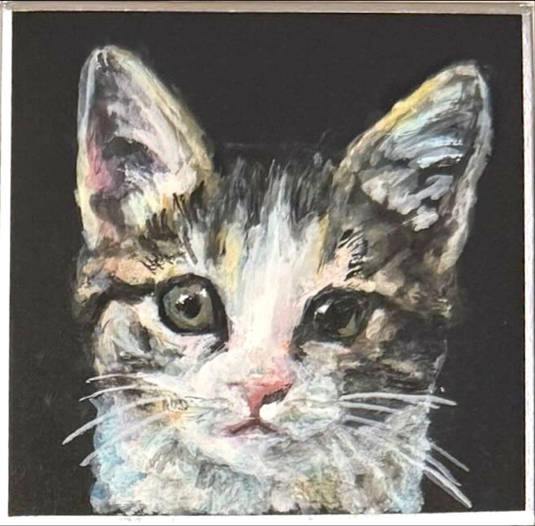 猫  cat アクリル画 原画 額装品 猫 アクリル画 原画 - メルカリ