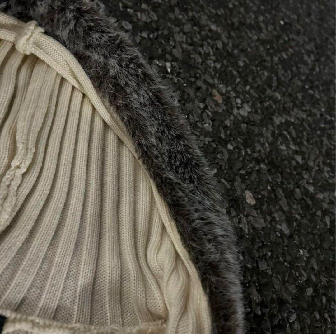 トップス 00s archive double zip fur knit parker