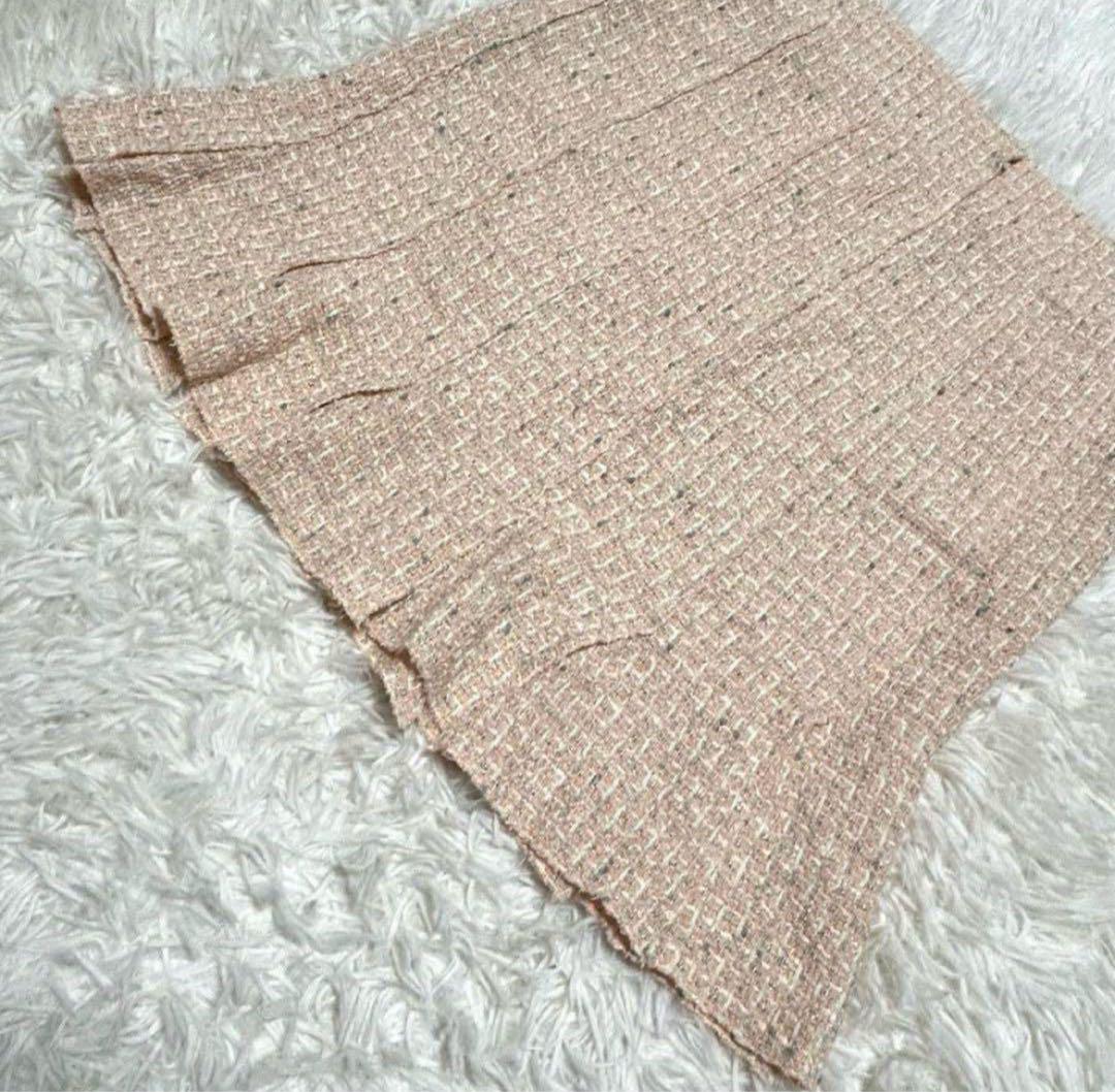 CHANEL ツイード台形スカート ココマーク 大きいサイズ42 XL ピンク シャネル スカート 42(XL相当) ピンク系 ココマーク ツイード