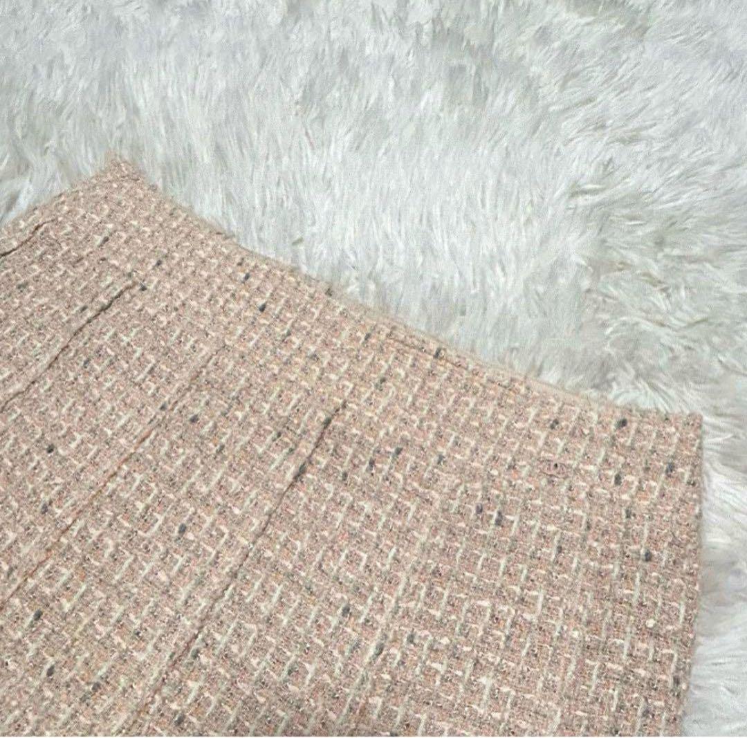 CHANEL ツイード台形スカート ココマーク 大きいサイズ42 XL ピンク シャネル スカート 42(XL相当) ピンク系 ココマーク ツイード