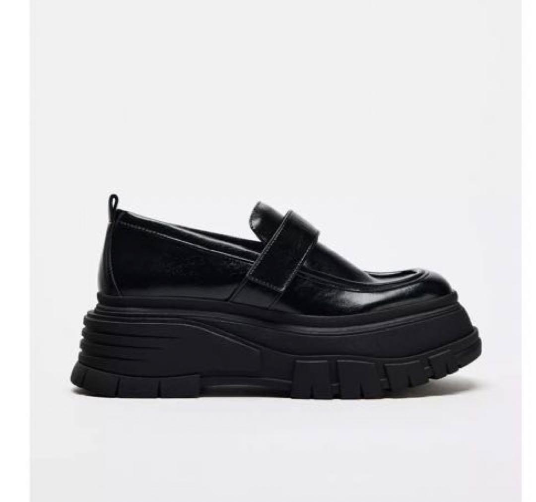ZARA プラットフォームローファー 38 ブラック ZARAザラ プラットフォームローファー 38 新品 ブラック - メルカリ