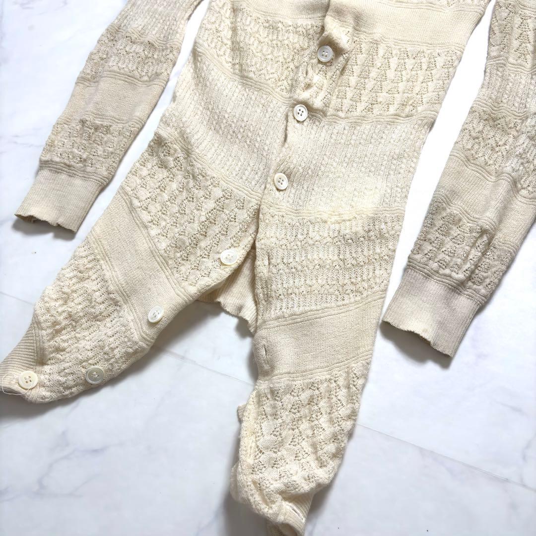 ジュンヤワタナベコムデギャルソン 変形 カーディガン レース編み アイボリー S ジュンヤワタナベコムデギャルソン 変形 カーディガン レース