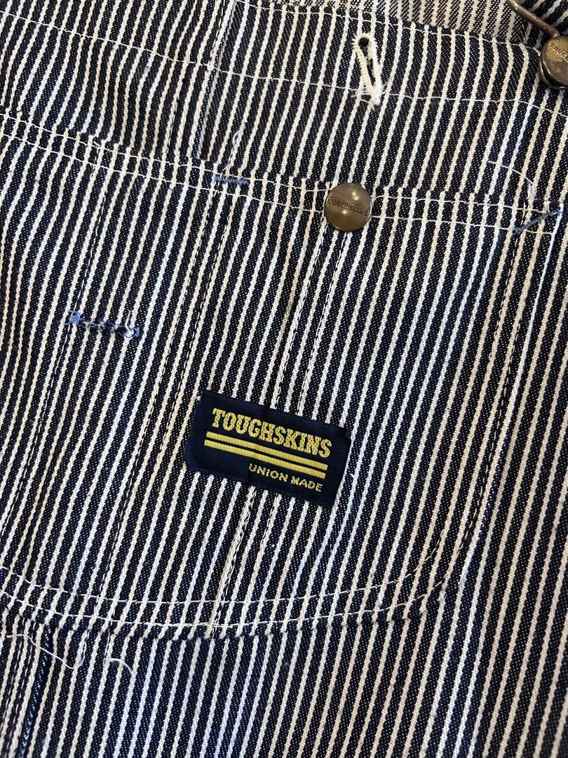 70s〜sears TOUGHSKINS ヒッコリーオーバーオールエプロン付き