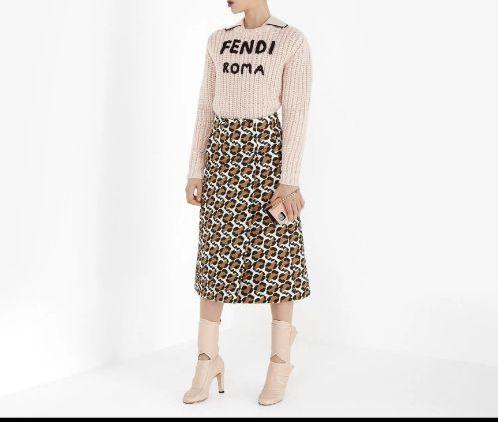 大特価格安 完売 ウールプルオーバー セーター ピンク qi8uY-m63624854224 FENDI フェンディ ROMAロゴ 人気SALEお得