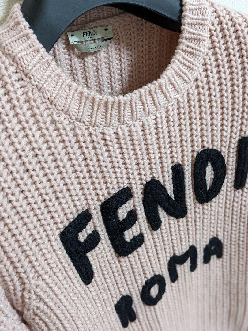 大特価格安 完売 ウールプルオーバー セーター ピンク qi8uY-m63624854224 FENDI フェンディ ROMAロゴ 人気SALEお得