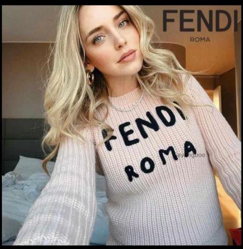 大特価格安 完売 ウールプルオーバー セーター ピンク qi8uY-m63624854224 FENDI フェンディ ROMAロゴ 人気SALEお得