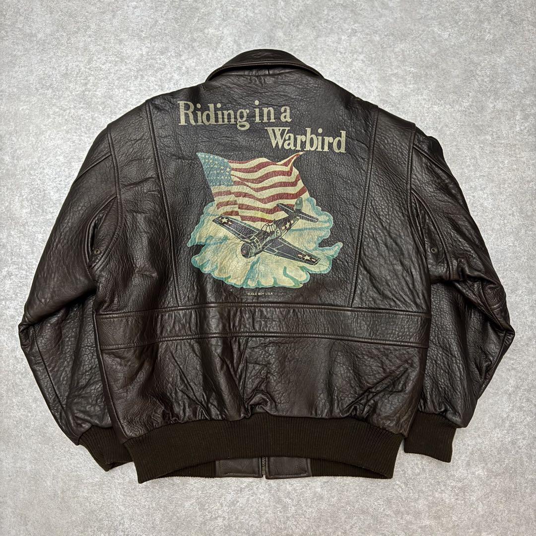 90s BUGLE BOY USA A2 フライトジャケット 羊革 ラムレザー