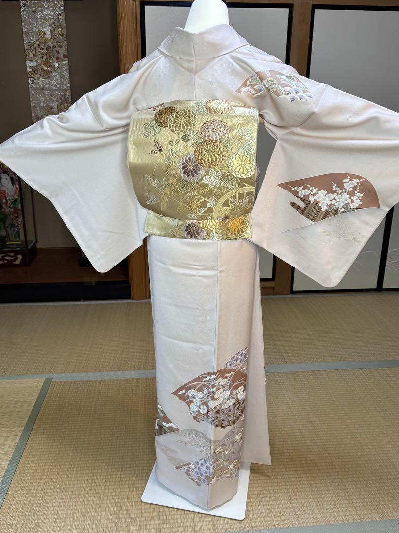 4点フルセット　正絹訪問着　袋帯　帯揚げ　帯締め　松坂屋扱い 4点フルセット 正絹訪問着 袋帯 帯締め帯揚げ - メルカリ