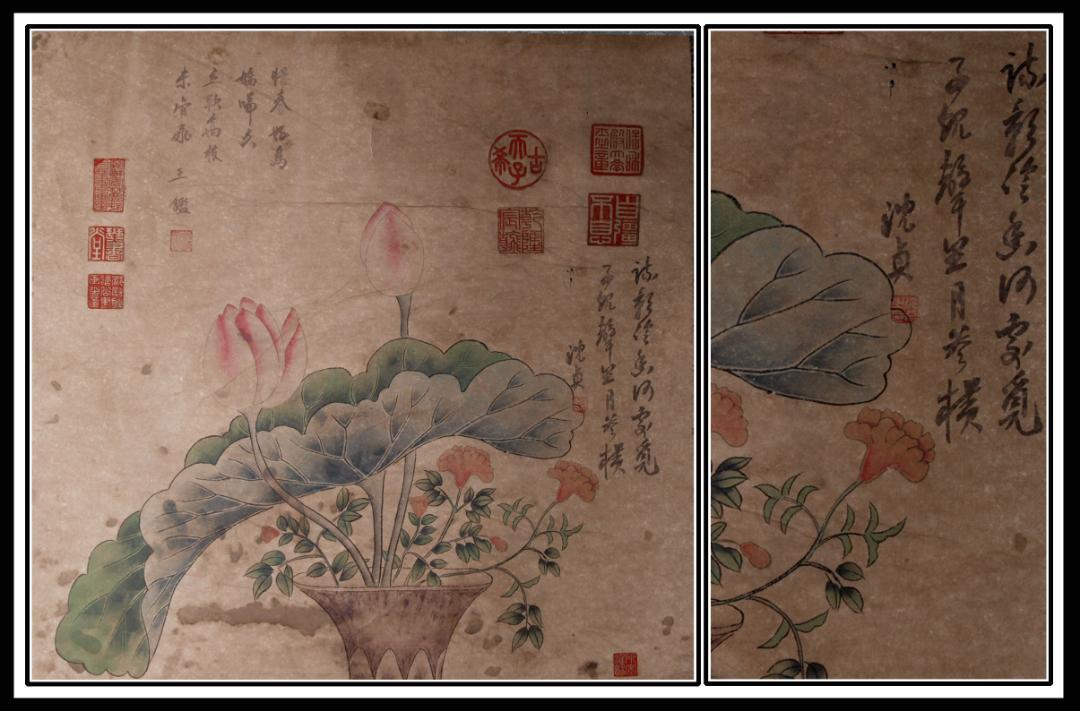 古民家整理品　中国五代作家　巨然作　掛け軸　肉筆水彩絵　 AK538A14-3 古民家整理品 中国五代作家 巨然作 掛け軸 肉筆水彩絵 AK538A14-3