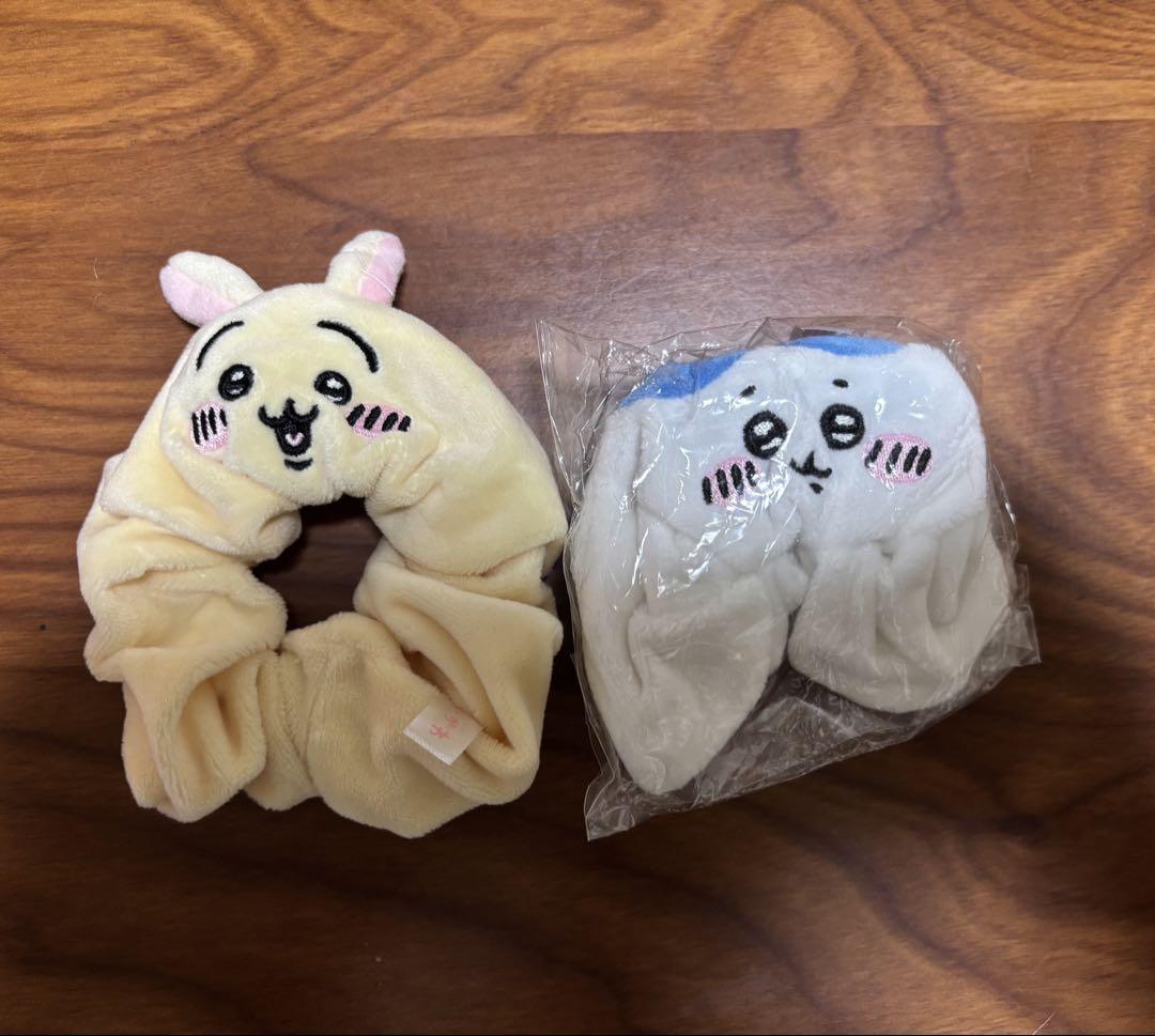 うさぎ　ハチワレ　シュシュセット