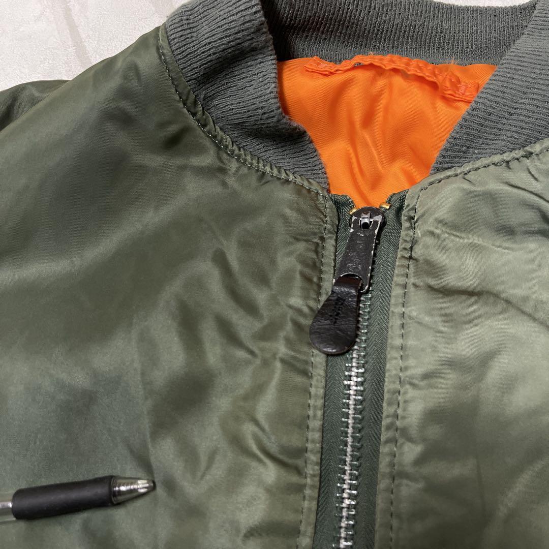 値下げ 90s ALPHA アルファ MA-1 USA セージ カーキ グリーン