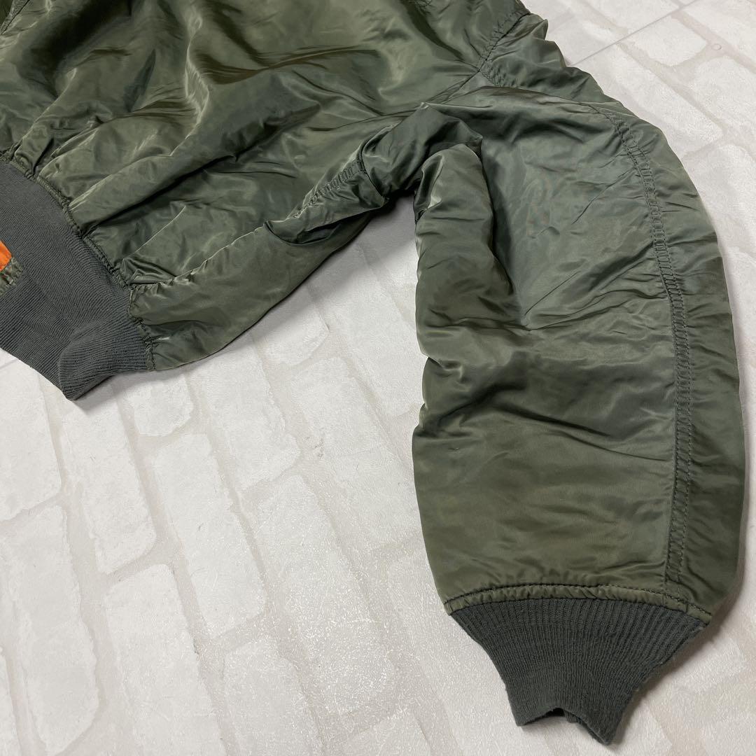値下げ 90s ALPHA アルファ MA-1 USA セージ カーキ グリーン