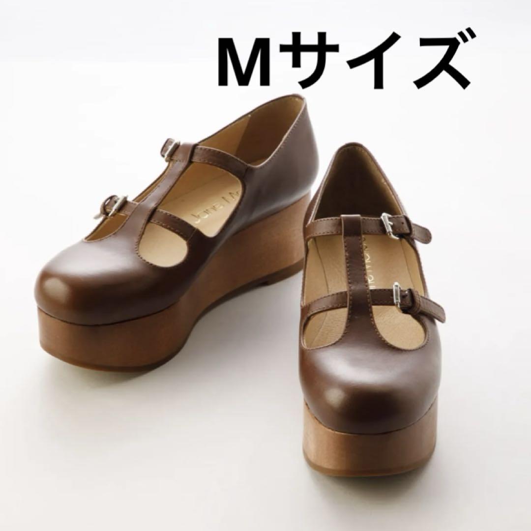 Jane Marple ウッドソール2ストラップシューズ　ブラウン　Mサイズ 30,500円