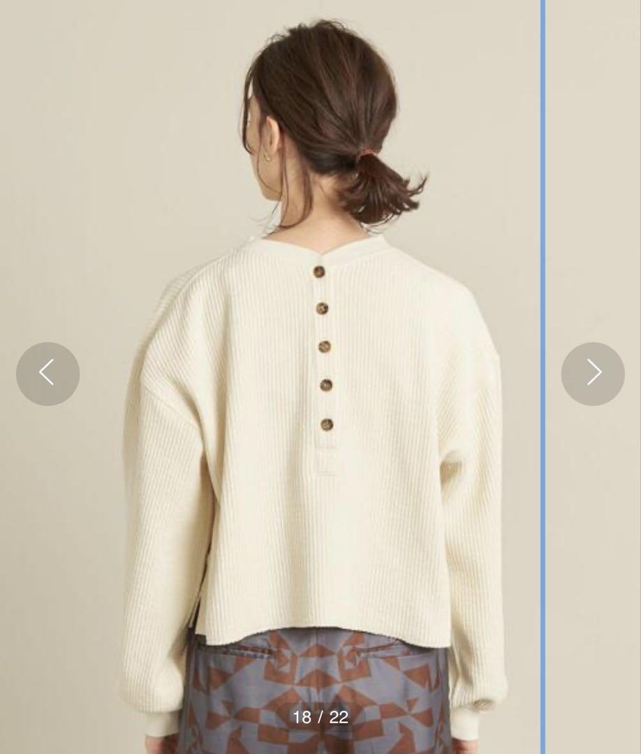 【未使用★極美品】BEAUTY&YOUTH リブヘンリーネックカットソー