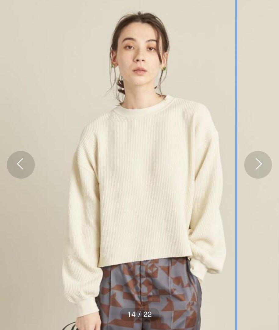 【未使用★極美品】BEAUTY&YOUTH リブヘンリーネックカットソー