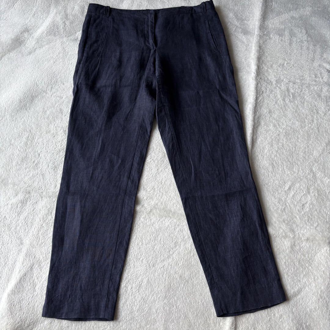 ✨美品✨ZARA BASIC ザラベーシック　スーツ　パンツ　ネイビー　リネン