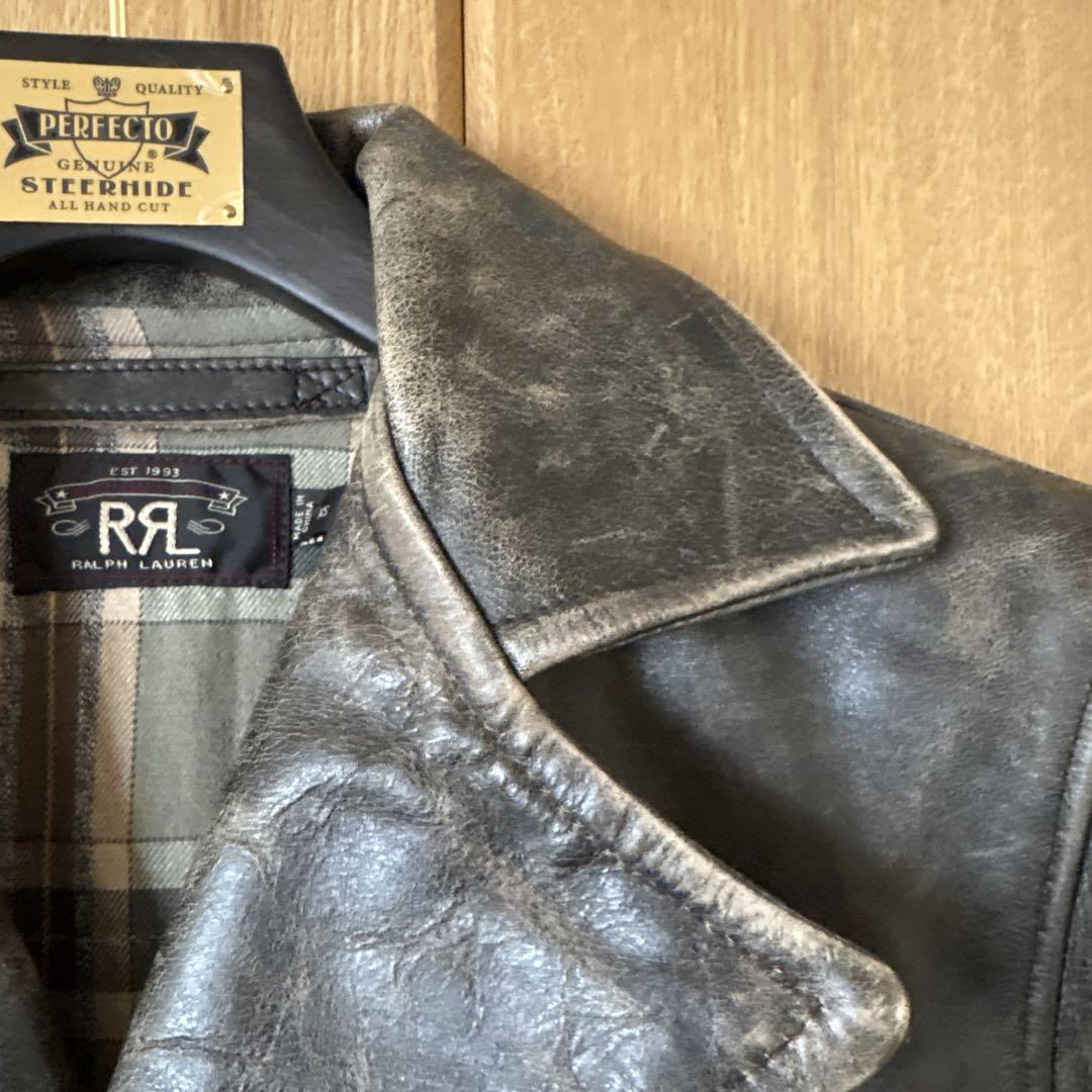 RRL ダブルライダースジャケット ダークグレー