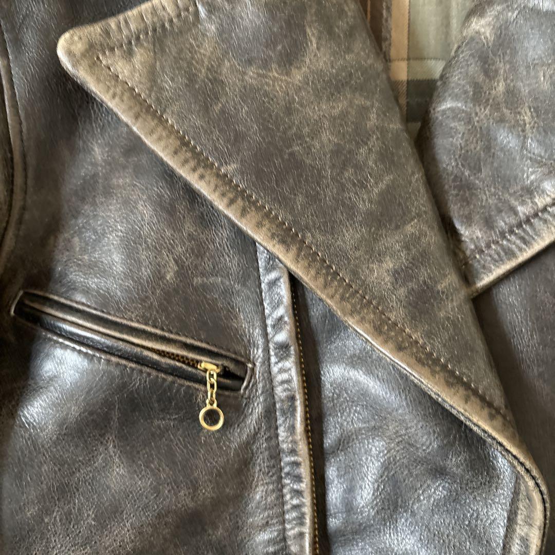 RRL ダブルライダースジャケット ダークグレー