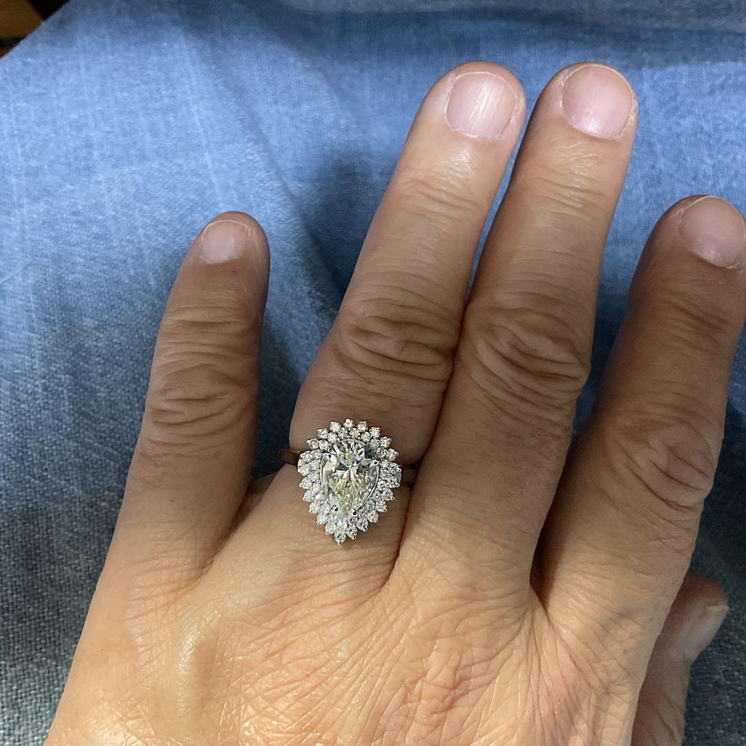 2カラット　大粒　ペアシェイプ　天然ダイヤモンドリング　計2.581ct 2カラット大粒ペアシェイプ天然ダイヤモンドリング計2.581ct