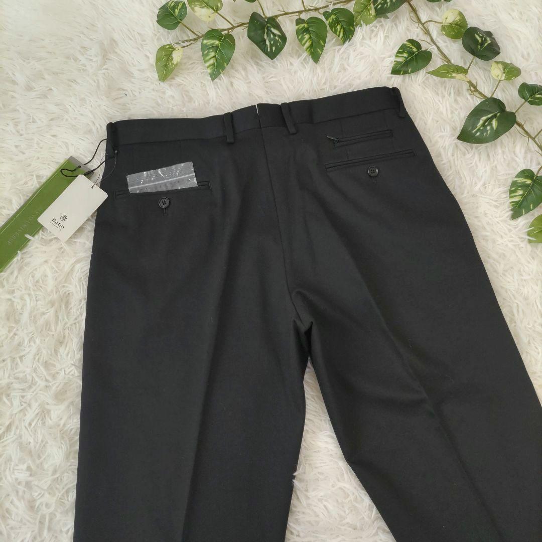 【新品】NANO UNIVERSE　シルキーツイル ジャージーパンツ　48　黒