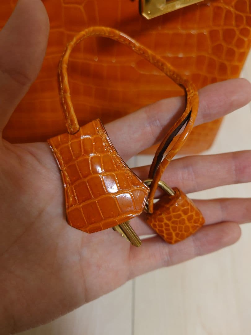 エルメス　バーキン30 ポロサス　オレンジ　ゴールド金具　□H刻印　バーキン