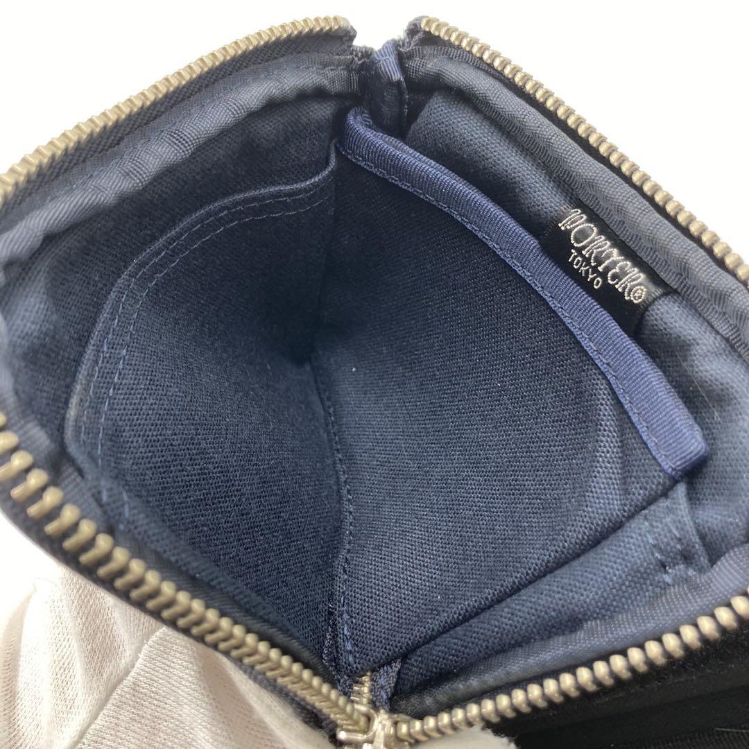 未使用】ポーター 財布 SMOKY L字ファスナー ネイビー キャンバス