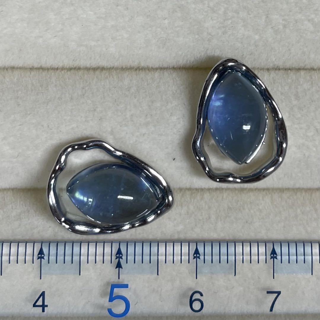 天然石ピアス　高品質アクアマリン　濃空色　SV925刻印 天然石ピアス 高品質アクアマリン 濃空色 SV925刻印 - メルカリ