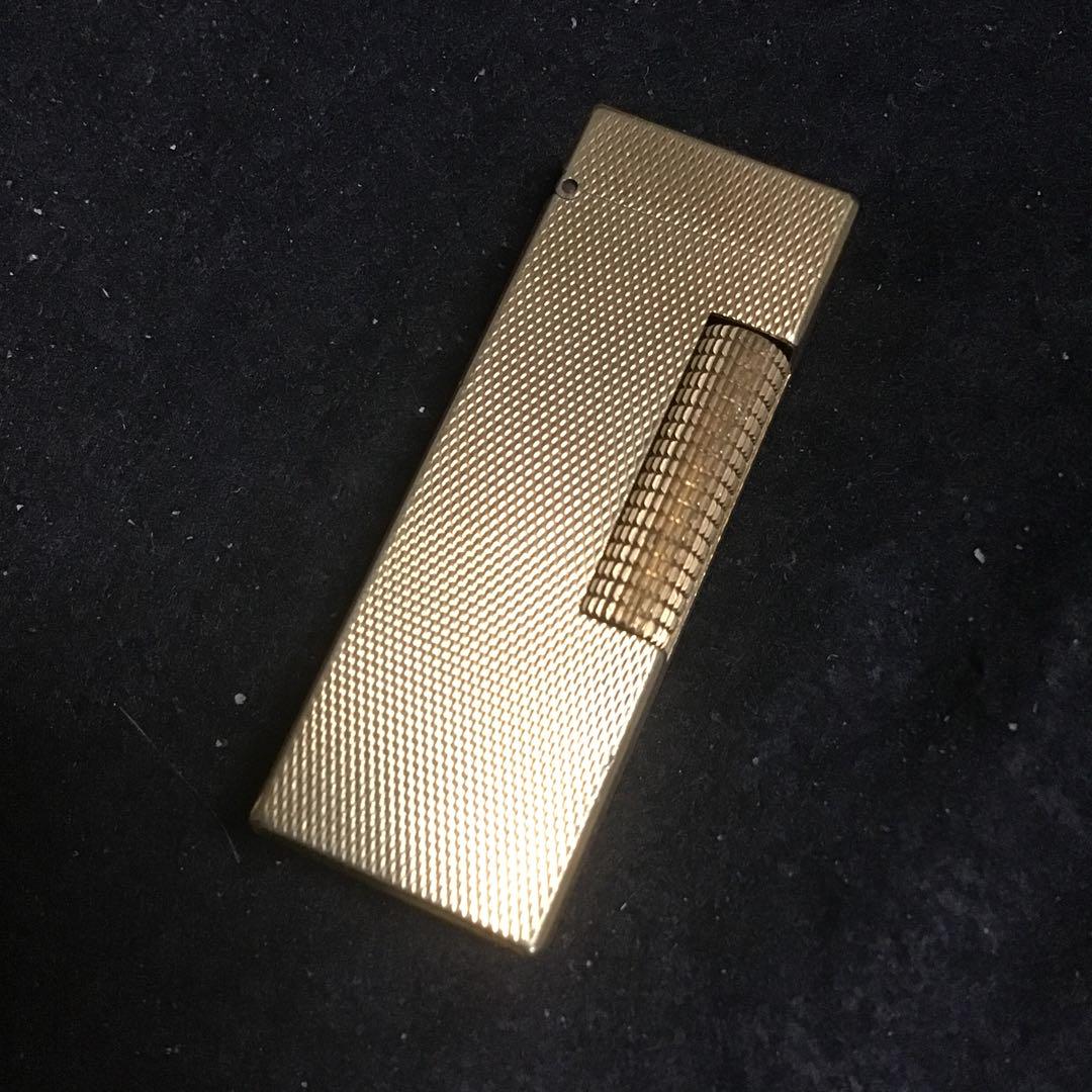 ダンヒル ローラ ガスライター バーレ柄 初期型 ゴールド色 USED品