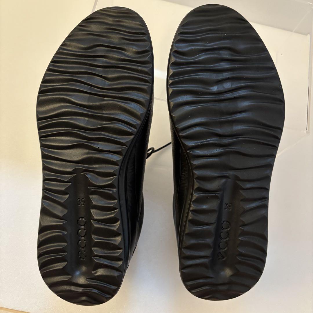 【美品✨】ecco エコー スニーカー ブラック レザー 24.5-25cm