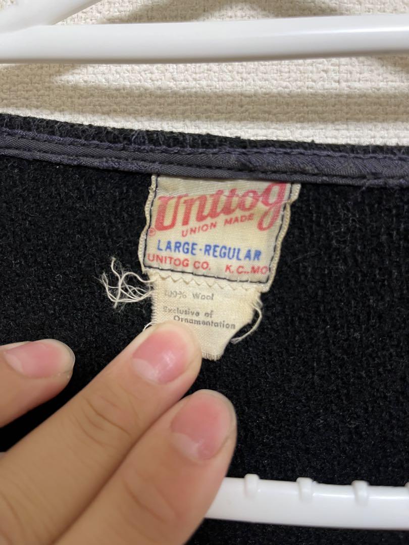 Unitog 60sジップウールカーディガン　黒