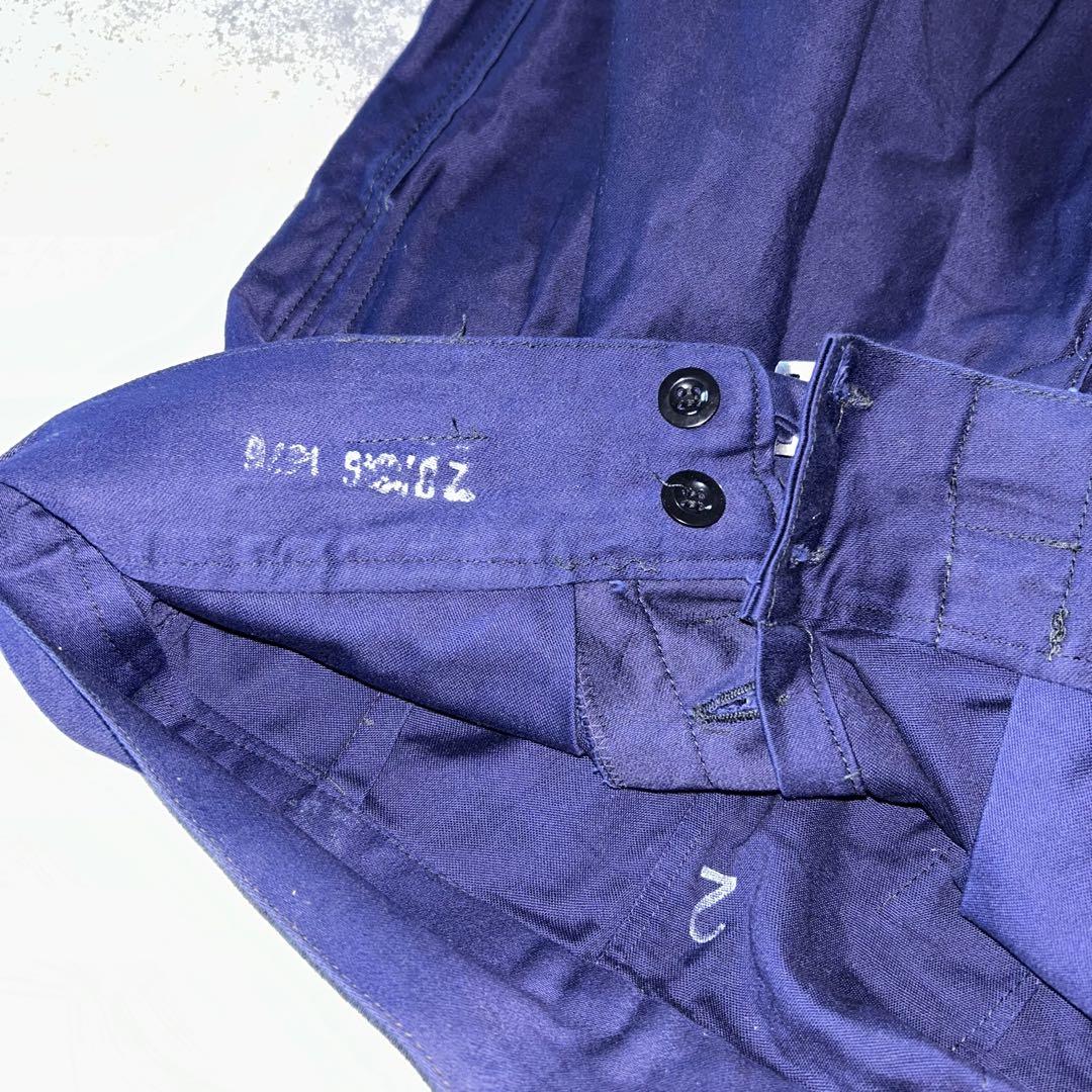 70s 80s イタリア 海軍 グルカ パンツ コットン ネイビー