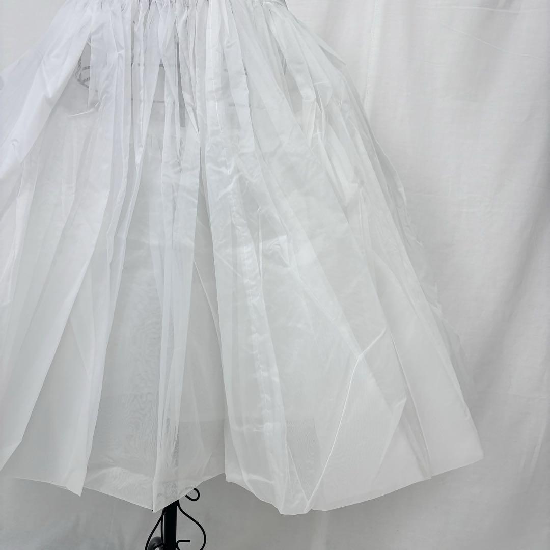 美品✨ メルローズ チュール パニエ フレアシルエット ホワイト 白 Aライン