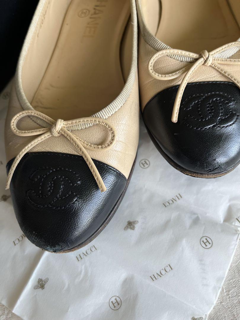 シャネル　CHANEL バレエシューズ　　　バレリーナ　バイカラーシューズ　7C