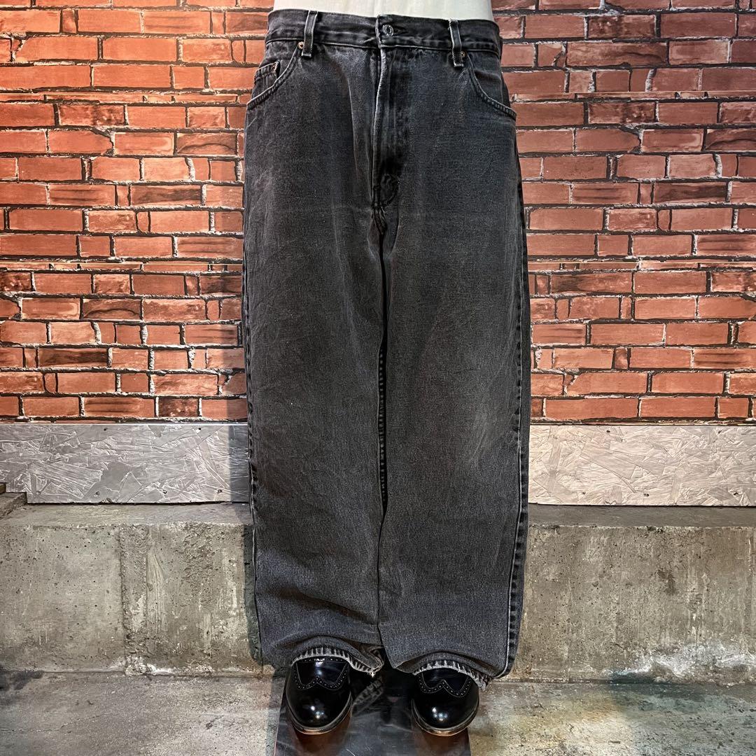 USA古着 Levi's 505 38×32 ブラックデニム ワイド ストレート