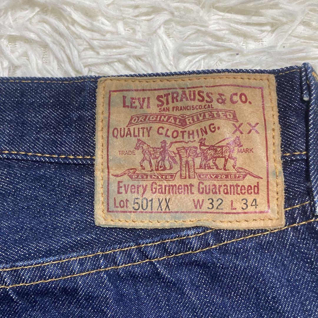 濃紺 Levi's 501XX 47モデル W32 L34 赤耳 片面ビッグE