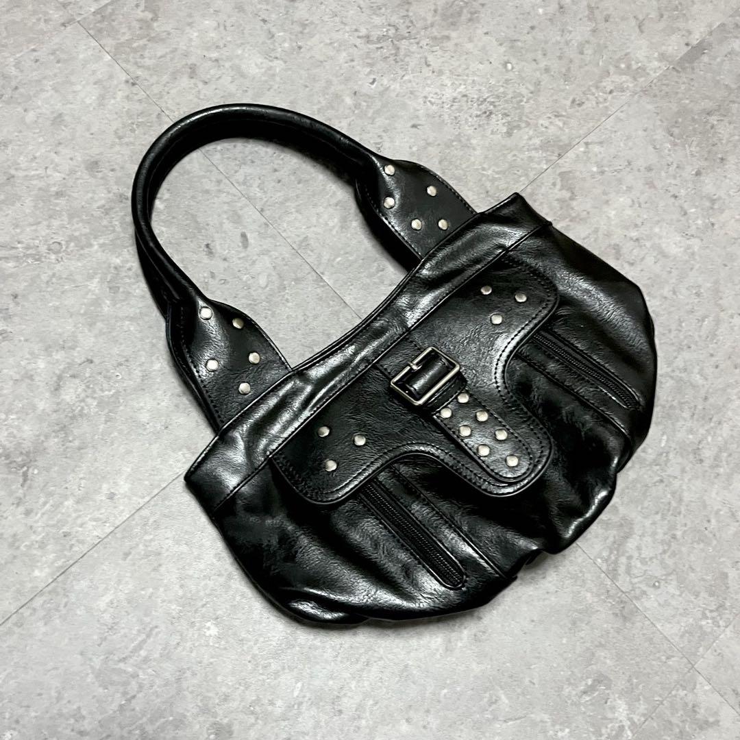 バッグ 00s archive Y2K leather gimmick bag BLK 00s archive shoulder bag gimmick Y2K - メルカリ