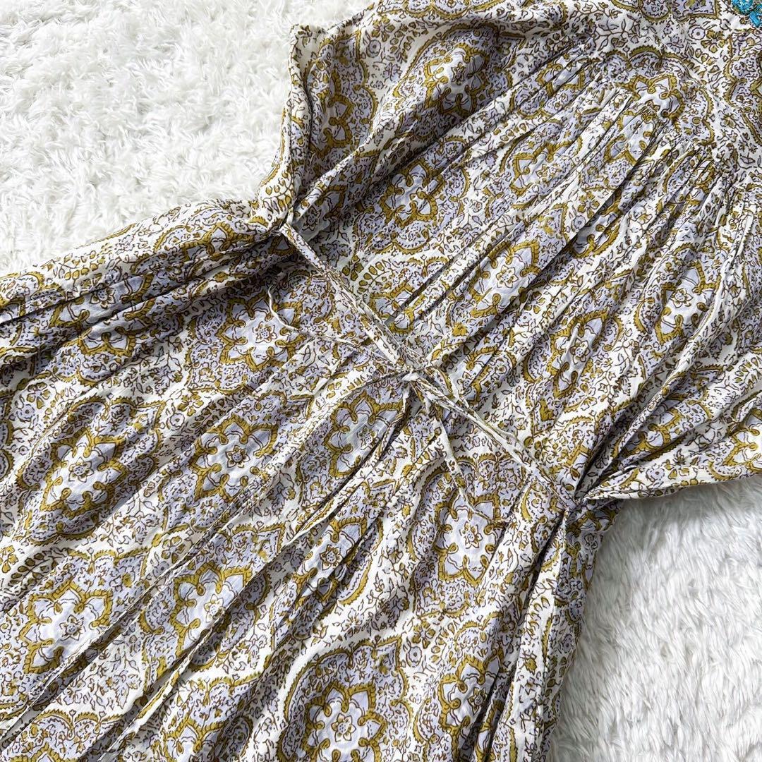 【23SS✨完売品】ヌキテパ　コットンボイルアラベスクプリントノースリーブドレス