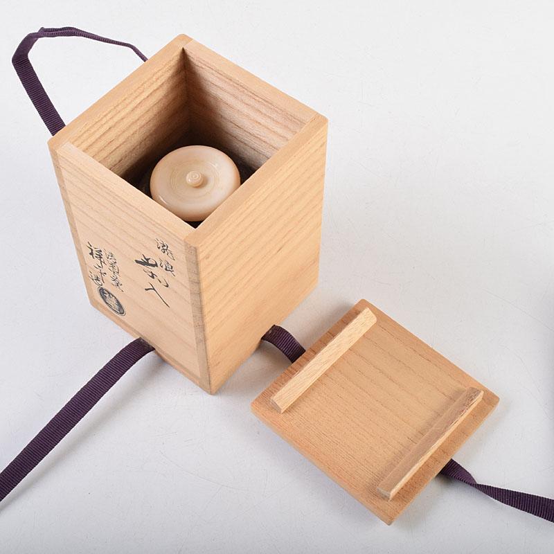 茶道具 清閑寺窯 杉田祥平造 瀧浪茶入 仕覆付 共箱 瀧浪茶入 V 9042 茶道具 清閑寺窯 杉田祥平造 瀧浪茶入 仕覆付 共箱 瀧浪茶入 V