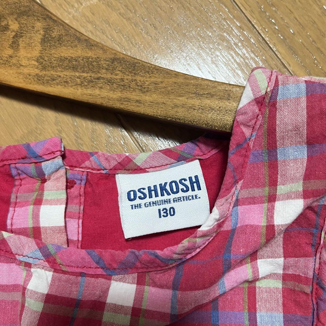 OSHKOSH オシュコシュ チェック柄ワンピース キッズ130cm - メルカリ