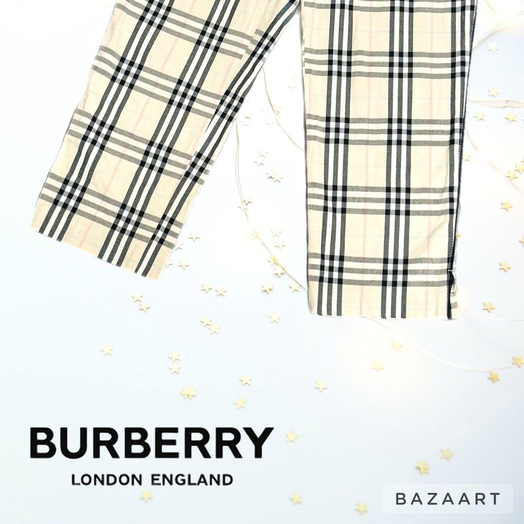BURBERRY バーバリー ノバチェック クロップド パンツ 38 M