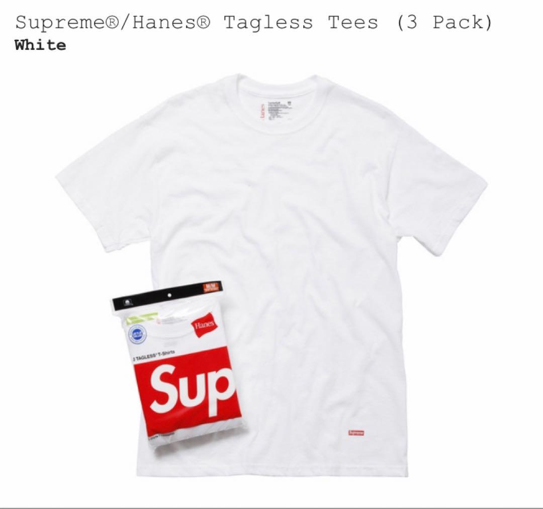 ステッカー付き白黒2枚supreme ヘインズ Tシャツ 新品未使用 サイズS